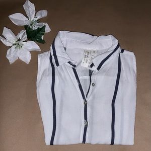 Striped button down tank top